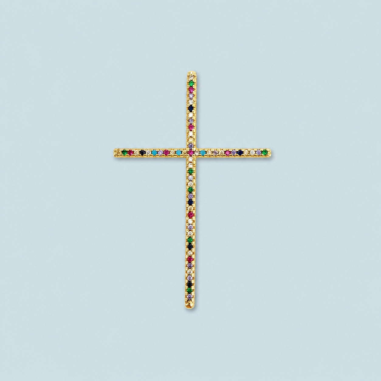 Pave Cross Charm