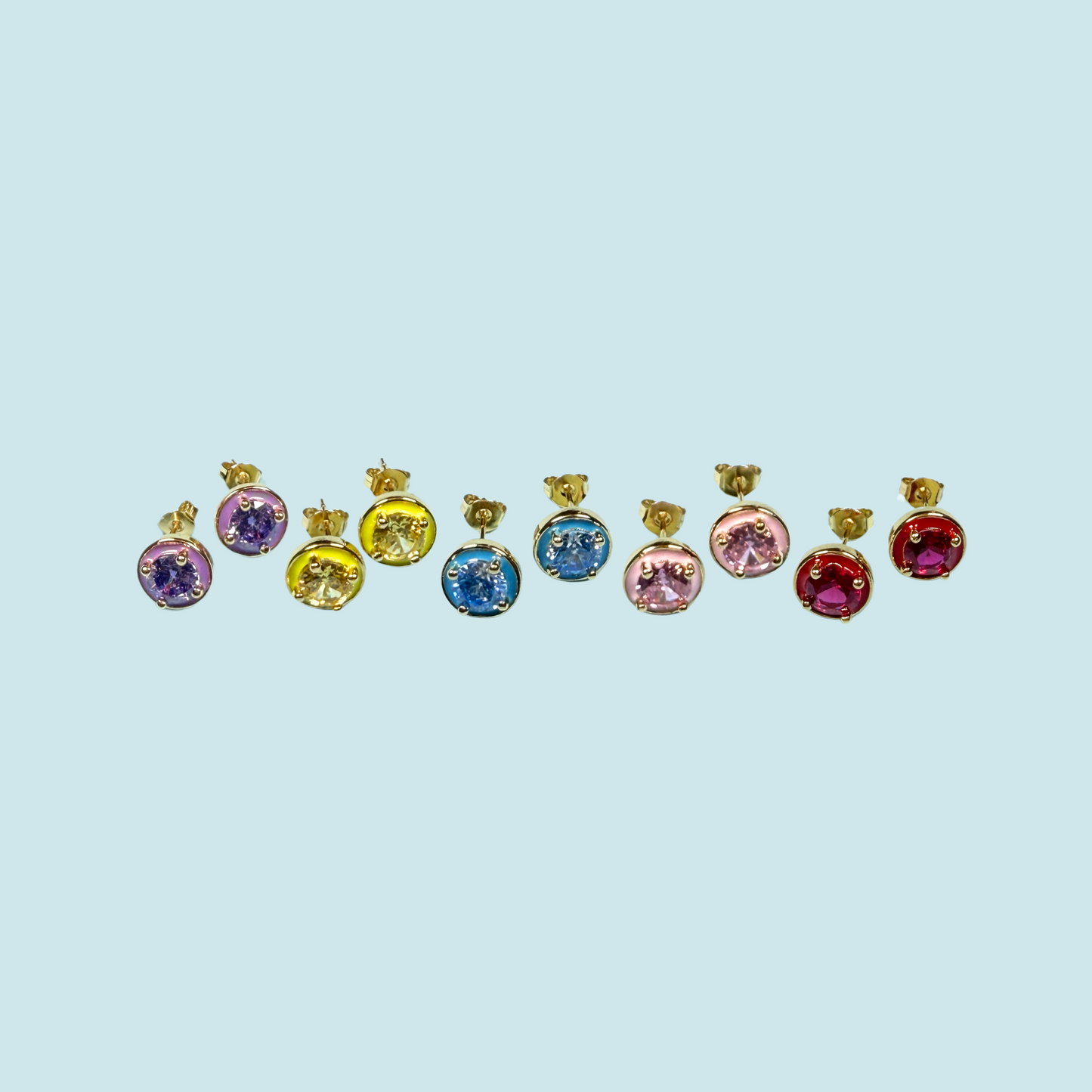 Mini colorful stone earrings