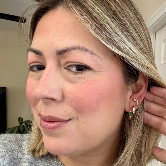 Mini gems hoop earrings