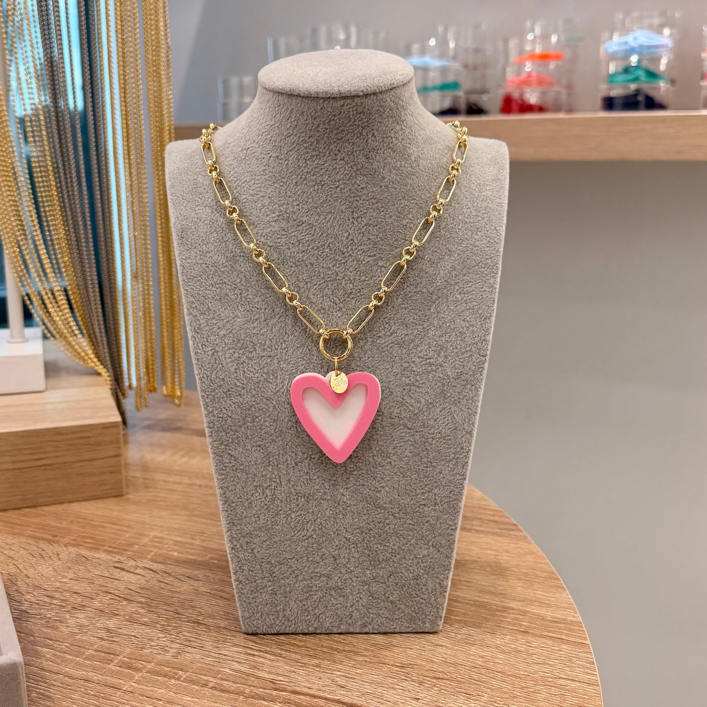 Acrylic double big heart charm