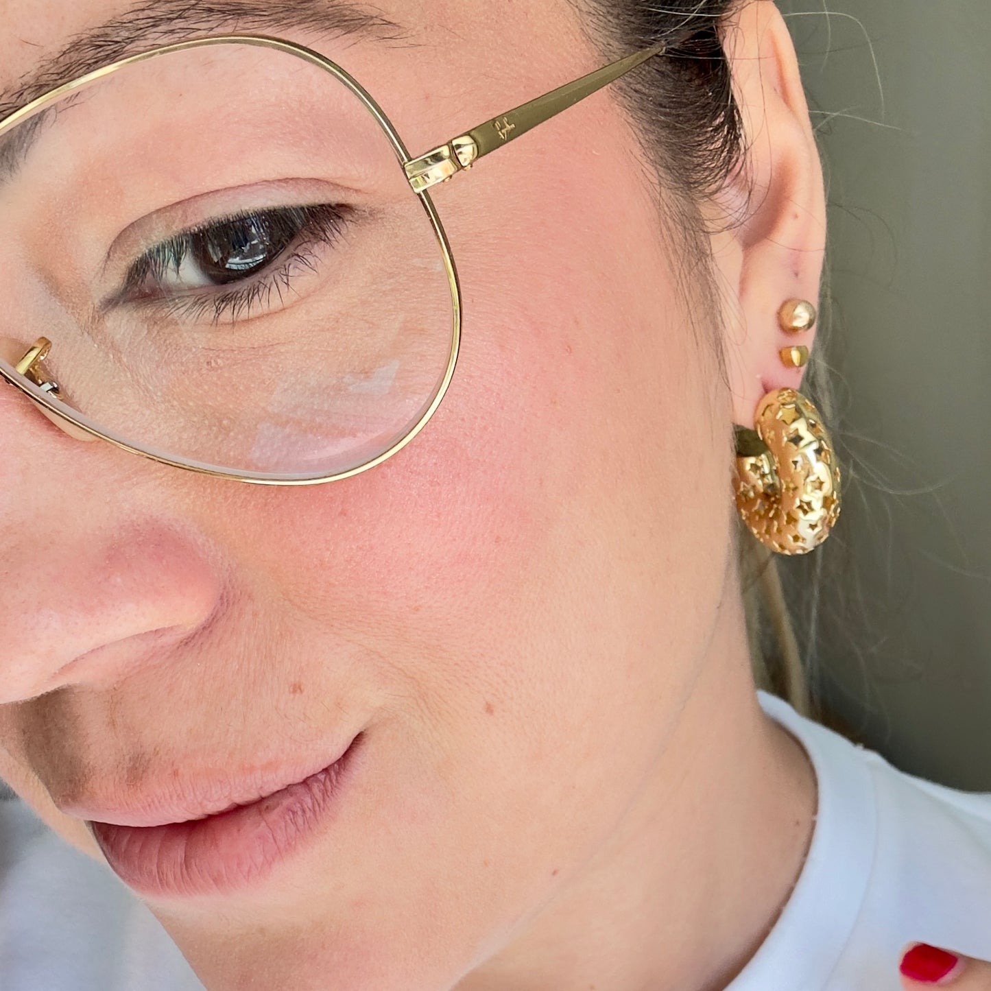 Star hoop earrings