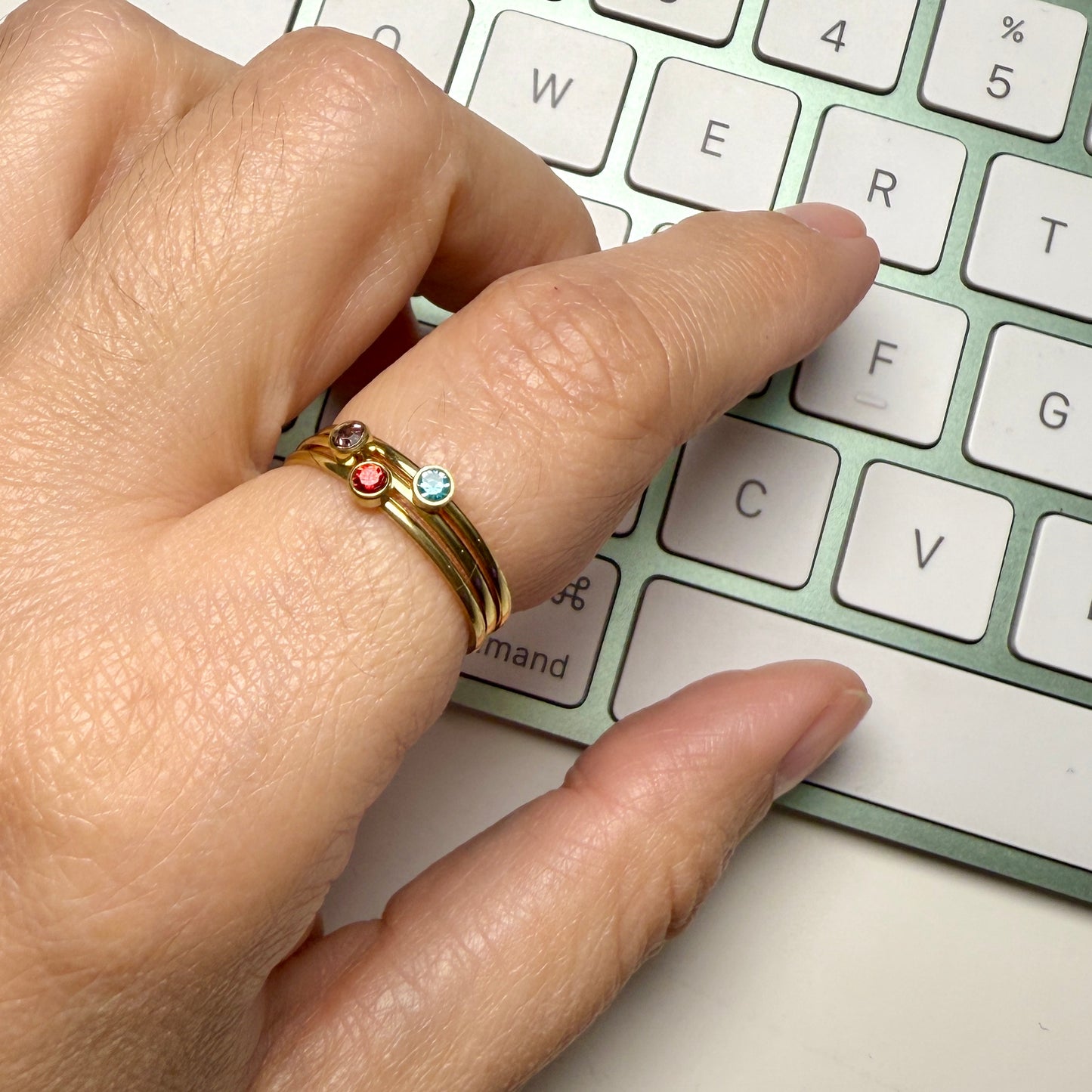 Birth stone rings