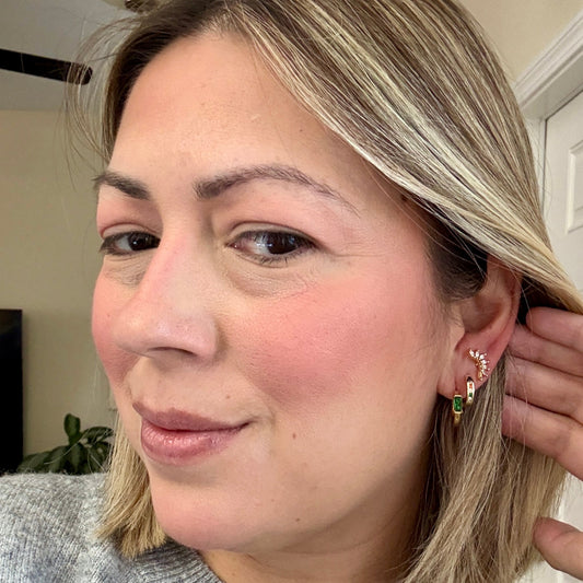 Mini rainbow hoop earrings