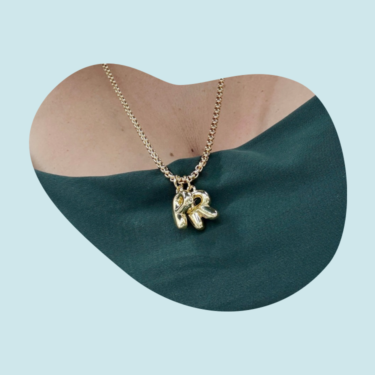 Bubble initial necklace