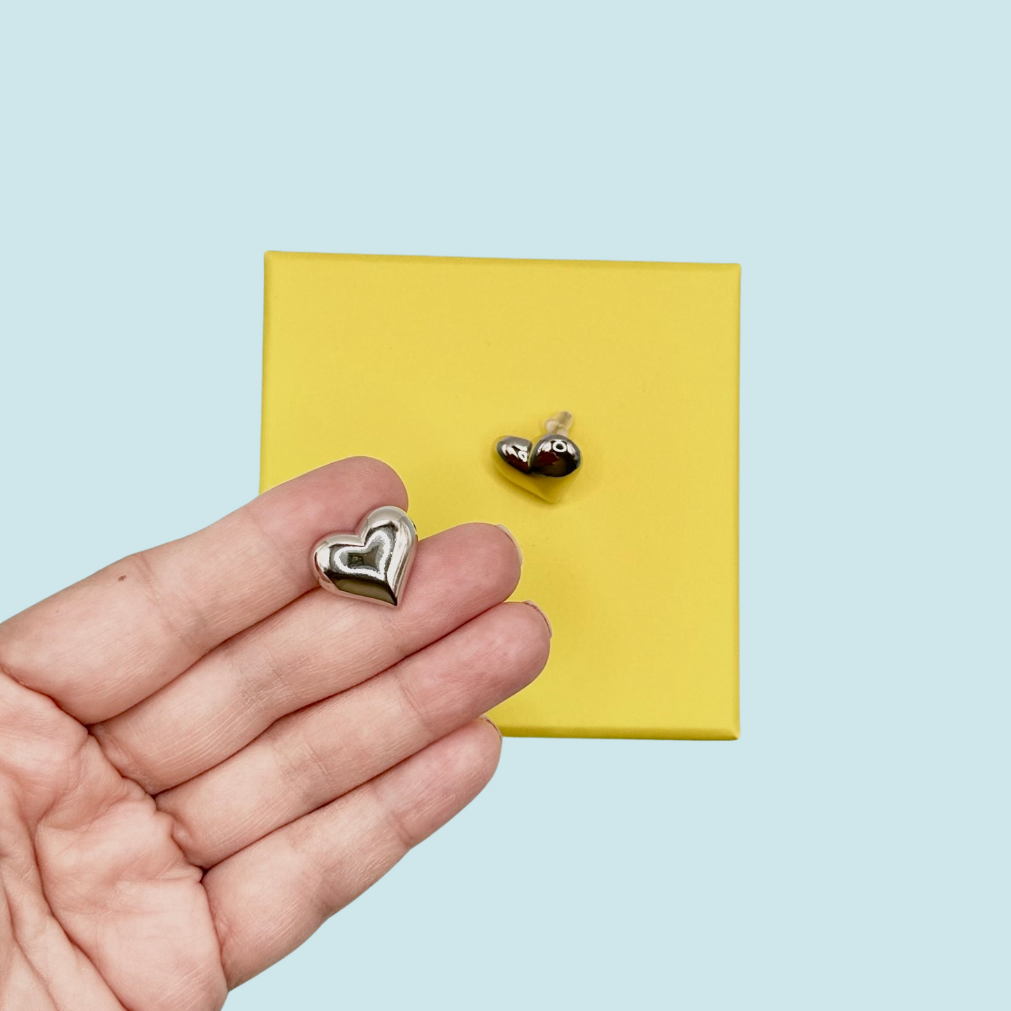 Silver heart earrings