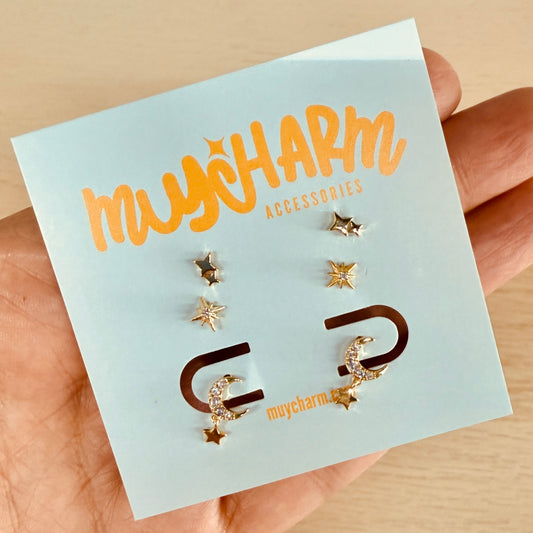 Mini Luna Earrings Set