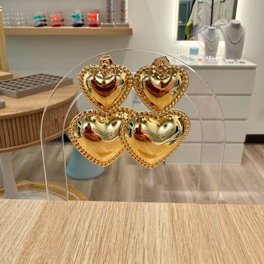 Heart drop earring