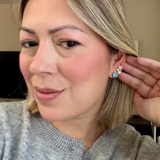 Mini colorful stone earrings