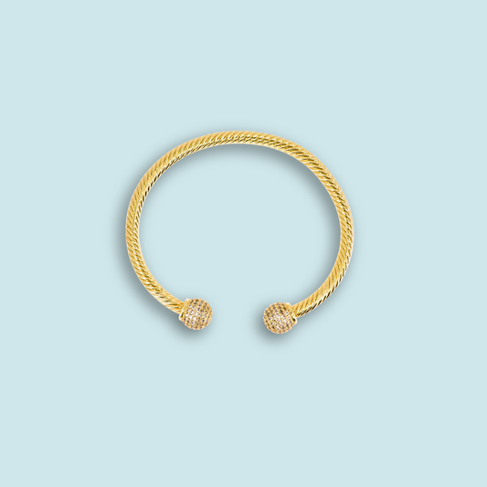 Cable Shiny Bead Bracelet