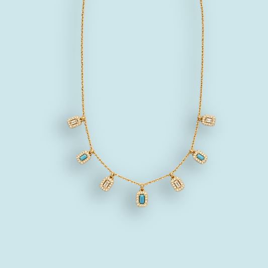 Tiny Turquoise Crystal Choker
