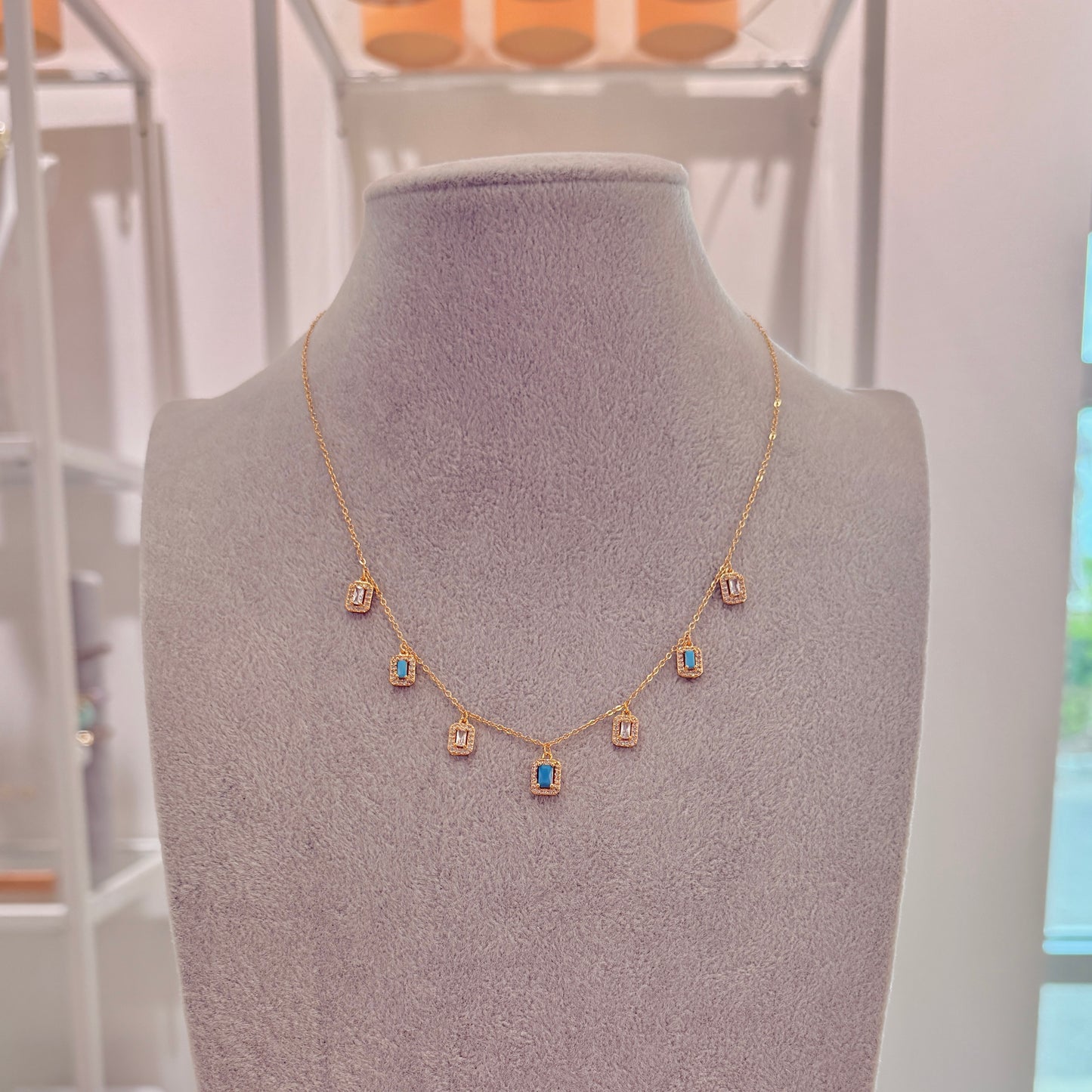 Tiny Turquoise Crystal Choker