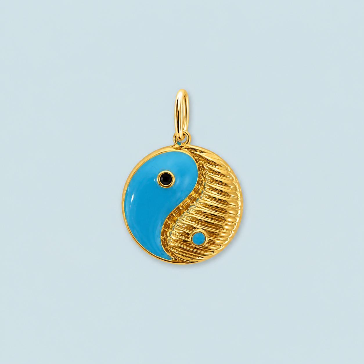 Blue Yin Yang Charm