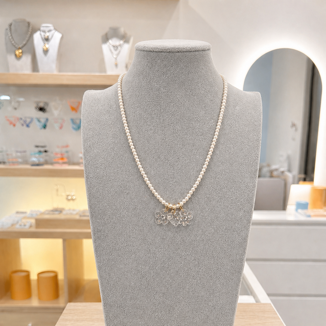 Mini Charms Pearl Necklace