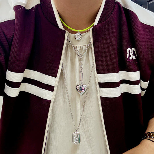 Silver cord necklace