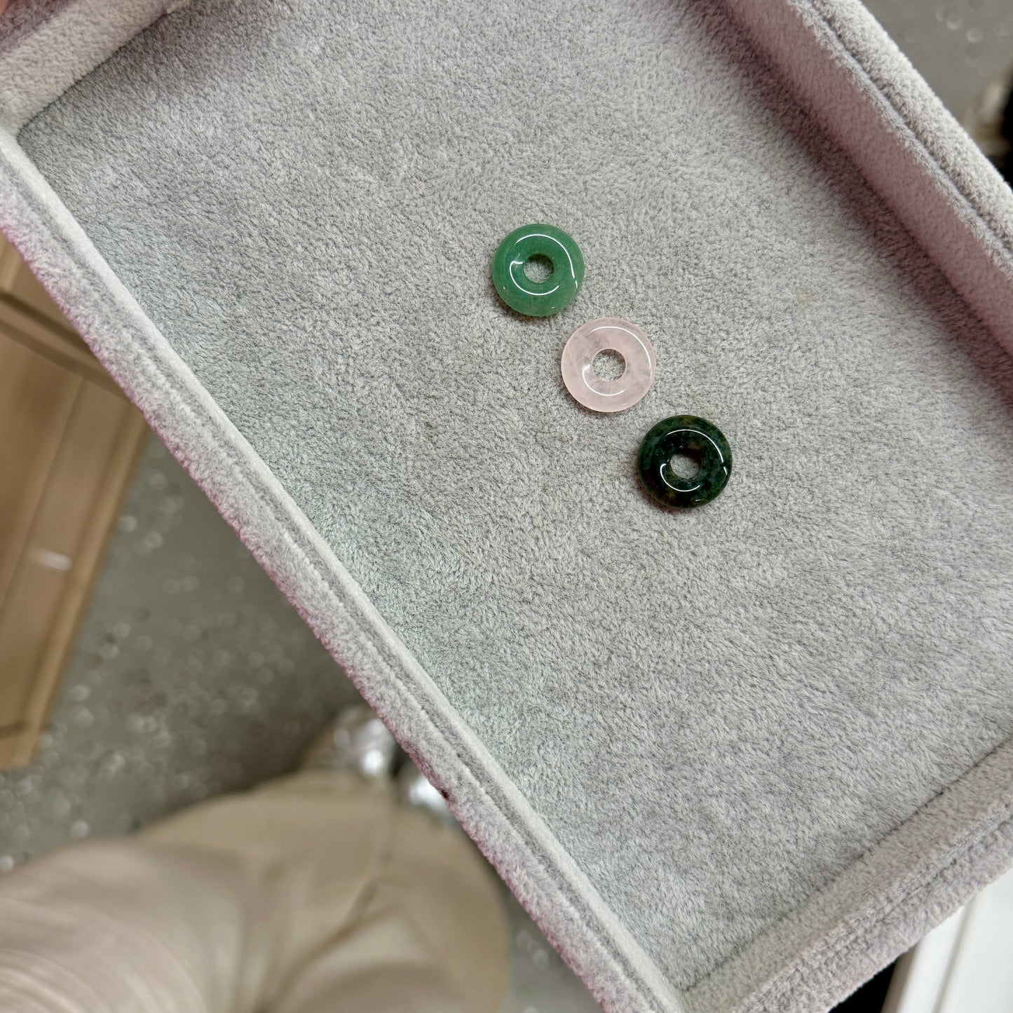 Jade donut charm