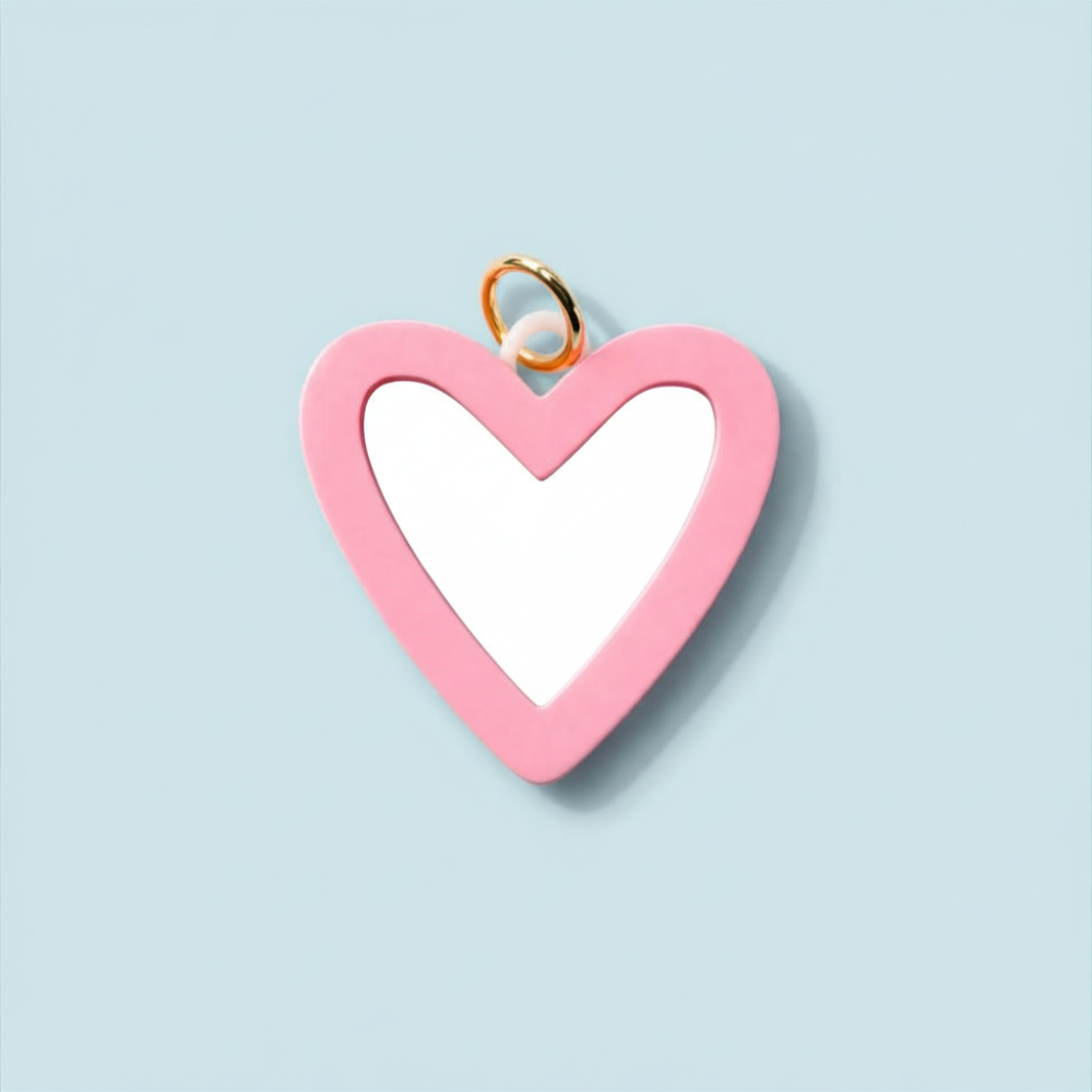 Acrylic double big heart charm