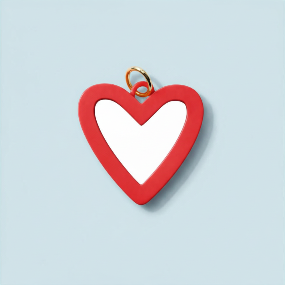 Acrylic double big heart charm