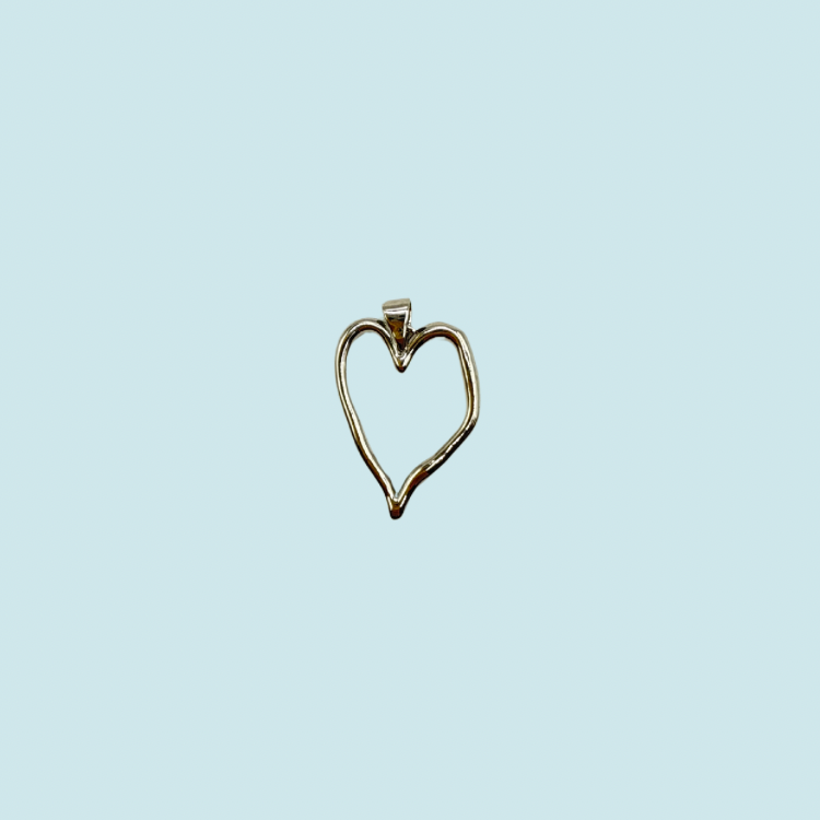 IRREGULAR SILVER PLATED HEART CHARM