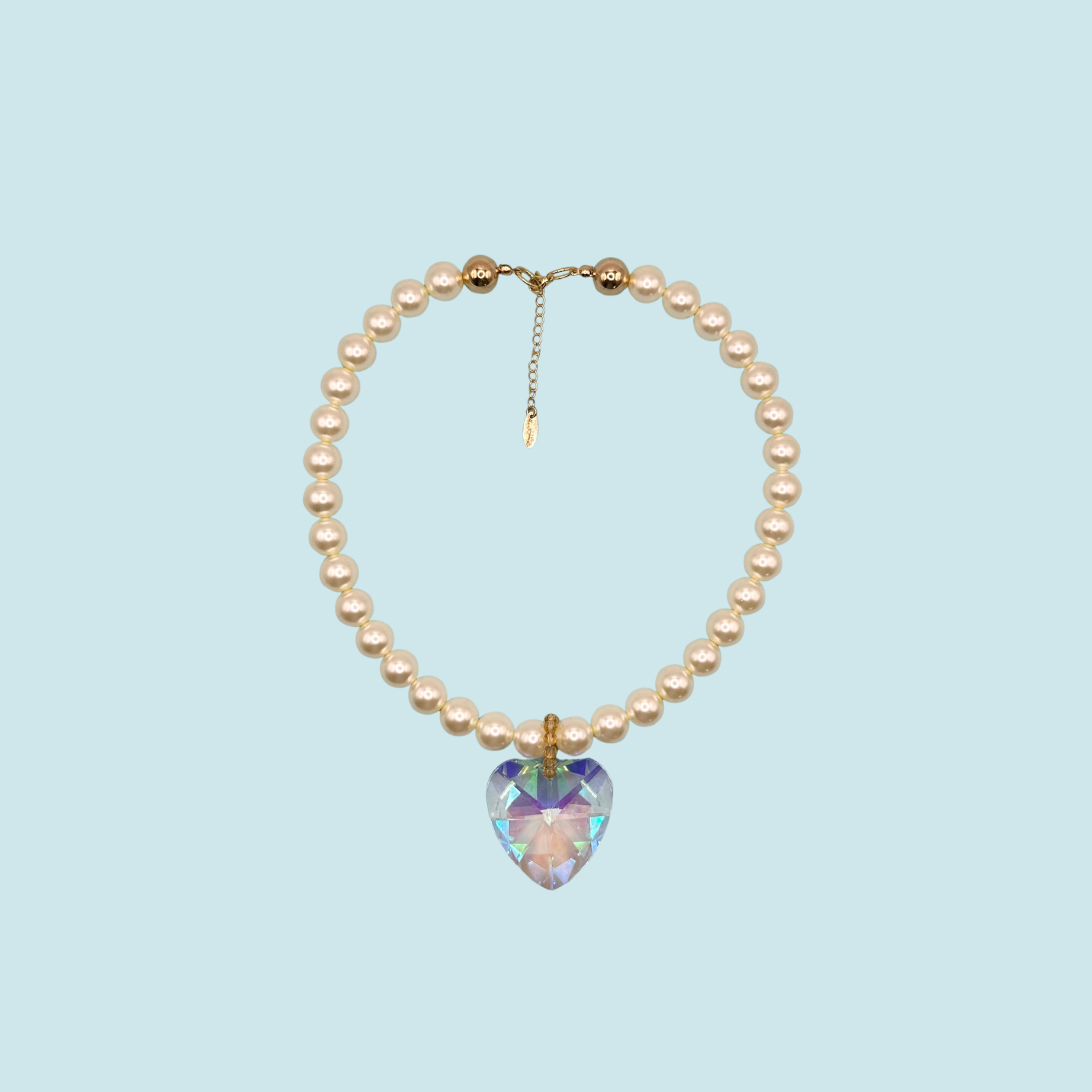 VALENTINA CRYSTAL PEARL NECKLACE (more colors available)