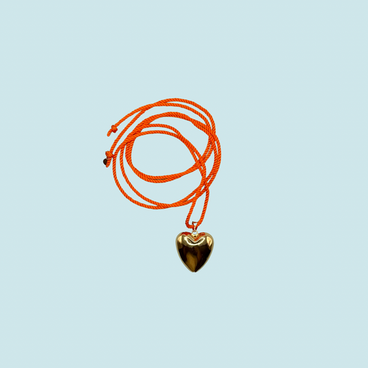 CORD GOLD HEART CHOKER