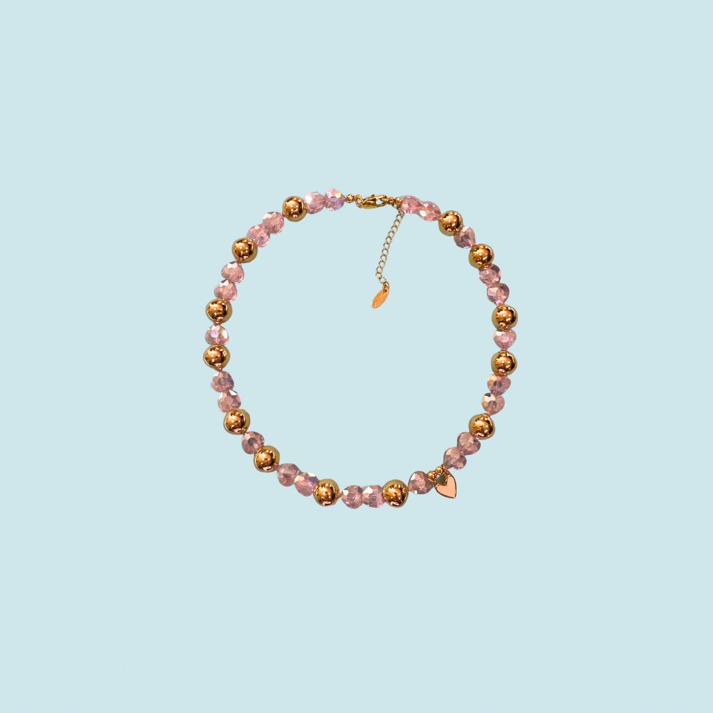 CARIÑO GOLD AND PINK NECKLACE