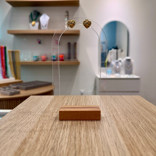 Mini rainbow heart earrings