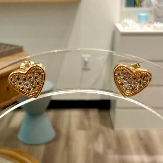 Mini crystal Heart earrings