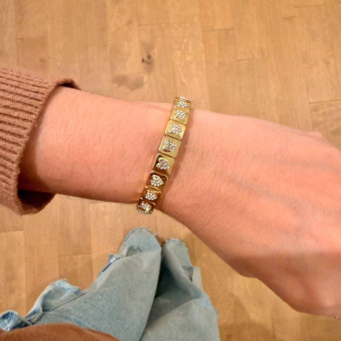 Crystal heart bracelet