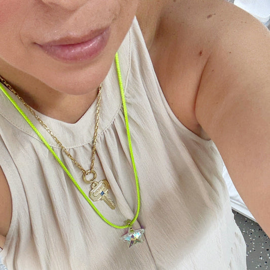 cord necklace with crystal star