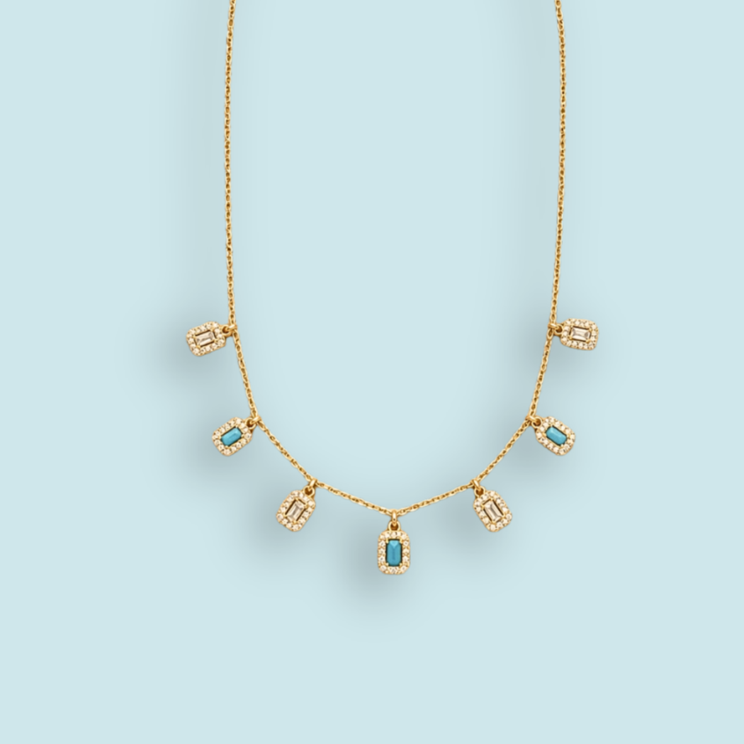 Tiny Turquoise Crystal Choker