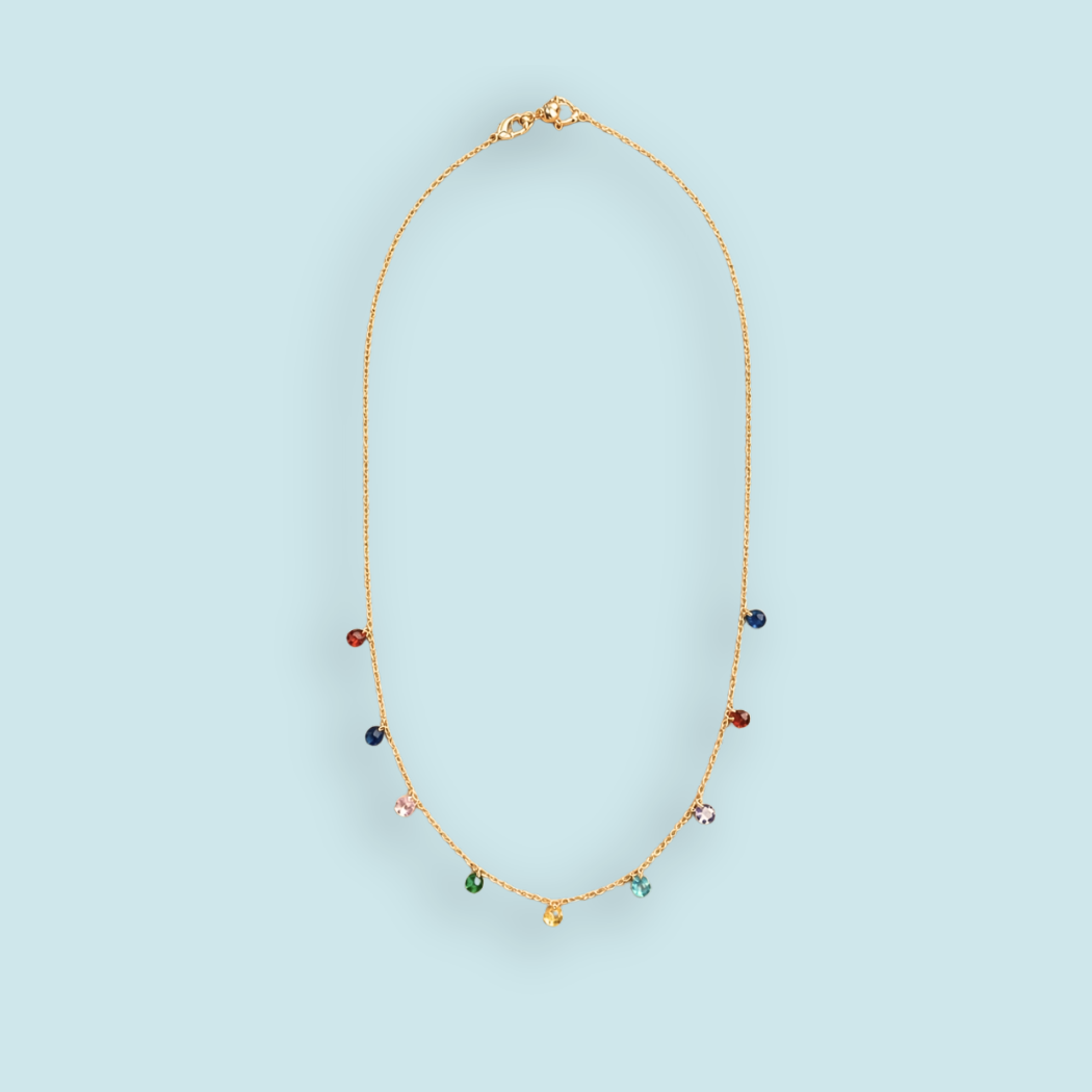 Tiny Multicolor Crystal Choker