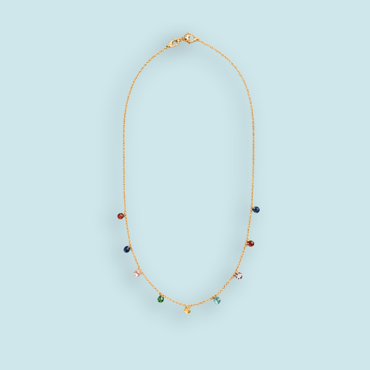 Tiny Multicolor Crystal Choker