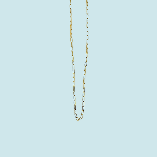 Gold paper clip chain necklace 