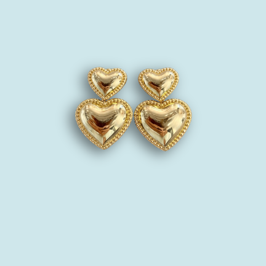 Heart drop earring
