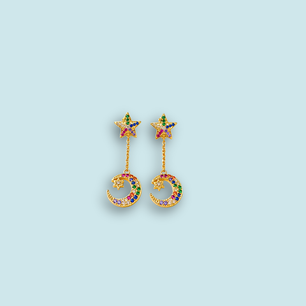 Star and Moon Earrings