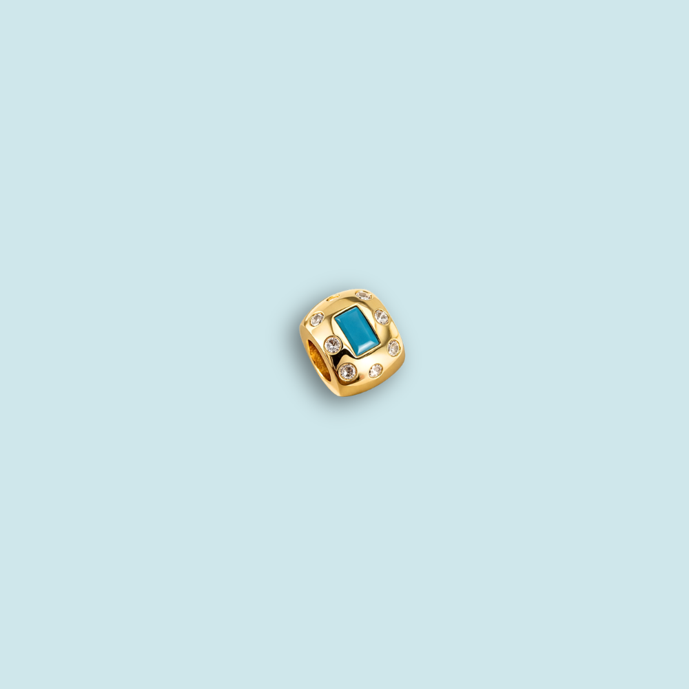 Gold Turquoise Spacer Charm
