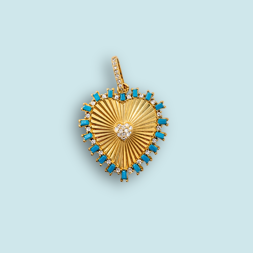 Turquoise heart charm